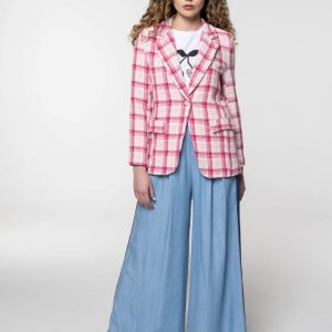 Karirani rozi strukirani sako